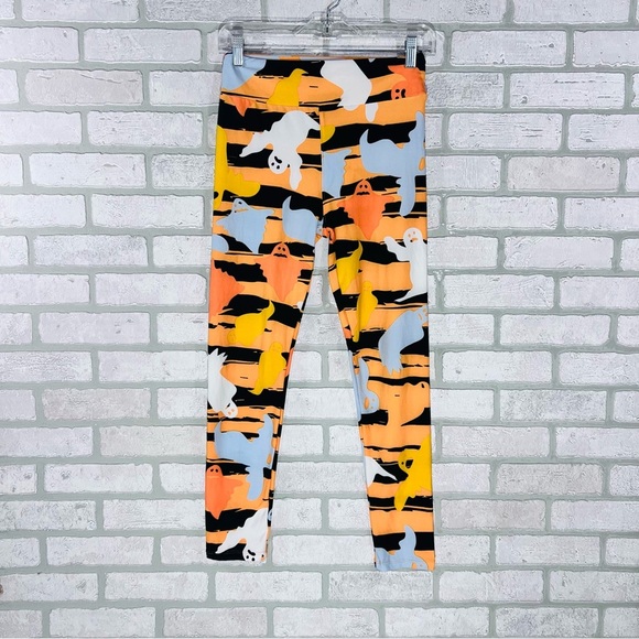 Lularoe Halloween Ghost Print Leggings Size 0/S - Picture 1 of 7